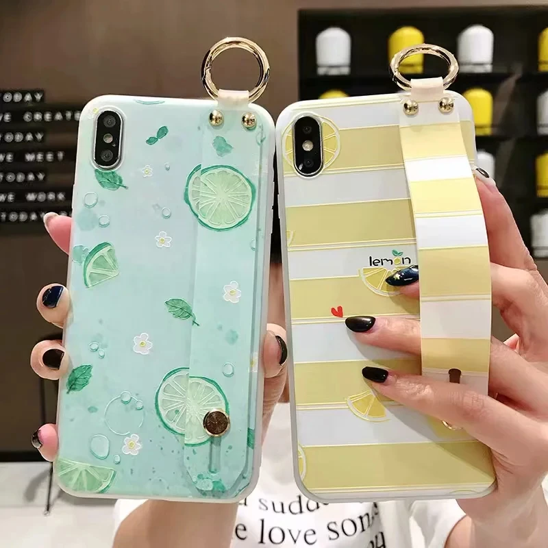 Wrist Strap Phone Case For iphone Xs max Case For iphone X Xs XR 6 6S 7 8 plus Fruit Lemon Pattern Soft TPU Case Cover
Wrist Strap Phone Case For iphone Xs max Case For iphone X Xs XR 6 6S 7 8 plus Fruit Lemon Pattern Soft TPU Case Cover