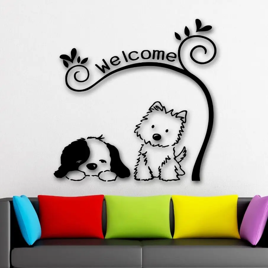 Wall Stickers Dog Cute Animal Pet Welcome Wall Decal Nursery Kids Room Wall Mural Home Door Welcome Sticker Home Decor AY869
Wall Stickers Dog Cute Animal Pet Welcome Wall Decal Nursery Kids Room Wall Mural Home Door Welcome Sticker Home Decor AY869