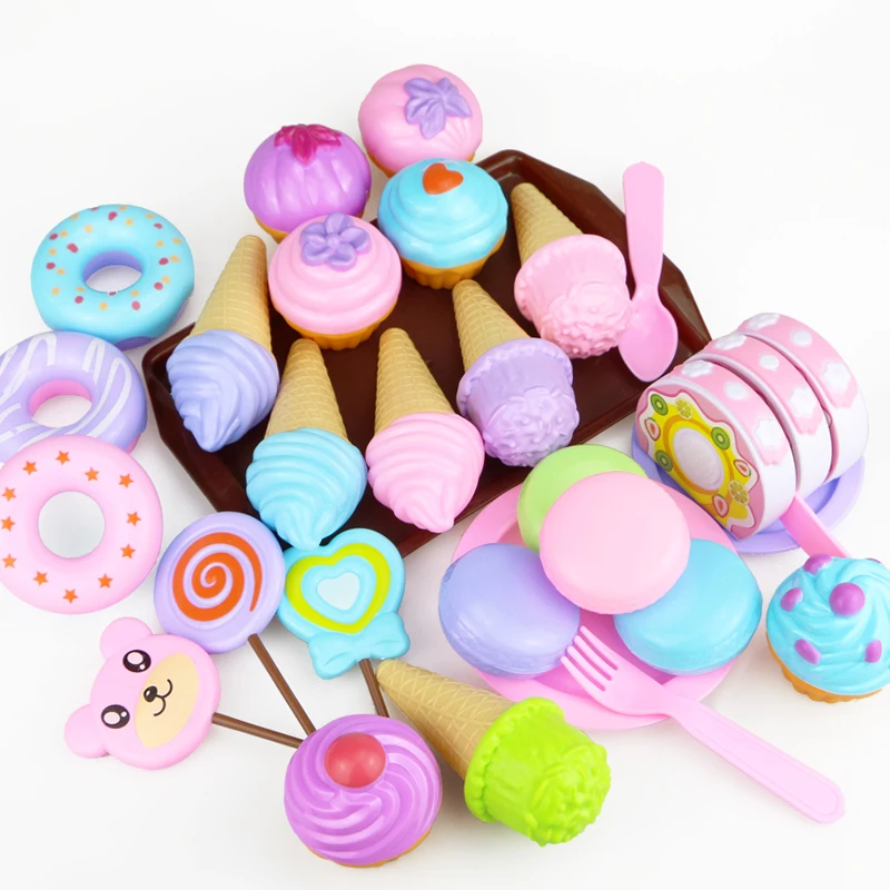 Милые детские кухонные игрушки пластиковая имитация еды торт мороженое десерт