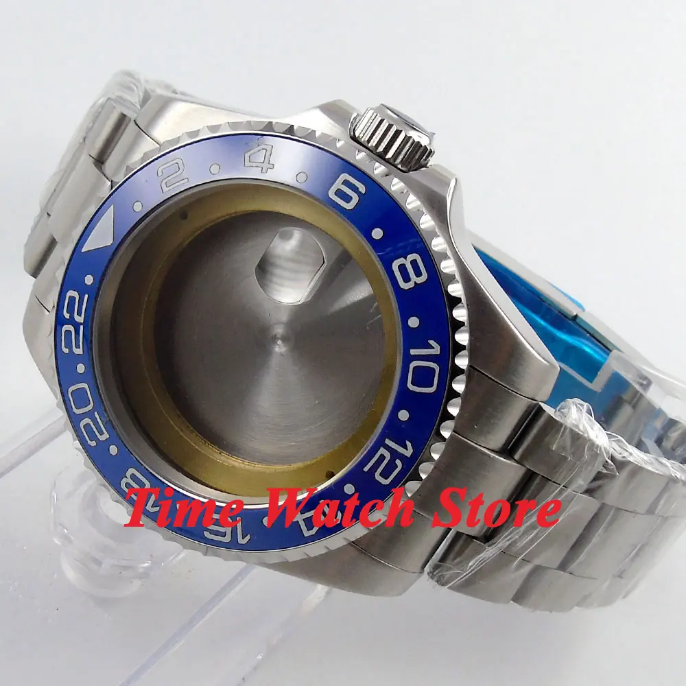 43mm Sapphire glass blue ceramic bezel Watch Case with bracelet fit Miyota 8215 ,MIngzhu 3804 ETA 2836 movement 56
43mm Sapphire glass blue ceramic bezel Watch Case with bracelet fit Miyota 8215 ,MIngzhu 3804 ETA 2836 movement 56