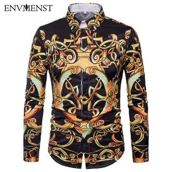Men Shirt 2018 Spring Male Stage Style Printed Long Sleeve Shirts Casual Slim Fit Men Dress Shirts Camisa Masculina
Men Shirt 2018 Spring Male Stage Style Printed Long Sleeve Shirts Casual Slim Fit Men Dress Shirts Camisa Masculina