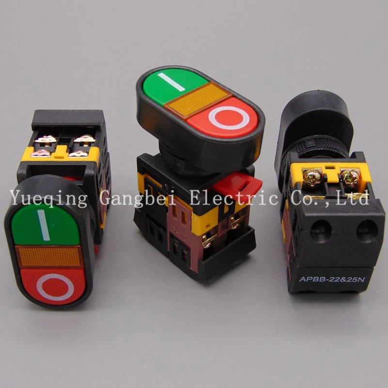 APBB-22N /25N Start-stop Double Pushbuttons Switch With LED Lamp(Mounting hole 22mm/ 25mm)(DC 6/12/24/36/48 V AC110/220/380V)
APBB-22N /25N Start-stop Double Pushbuttons Switch With LED Lamp(Mounting hole 22mm/ 25mm)(DC 6/12/24/36/48 V AC110/220/380V)