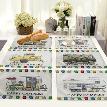 Modern Cartoon Camping Car Life Set Kitchen Table Mats Cotton Linen Table Napkin Camping Car Pattern Decorative 4 Pieces
Modern Cartoon Camping Car Life Set Kitchen Table Mats Cotton Linen Table Napkin Camping Car Pattern Decorative 4 Pieces