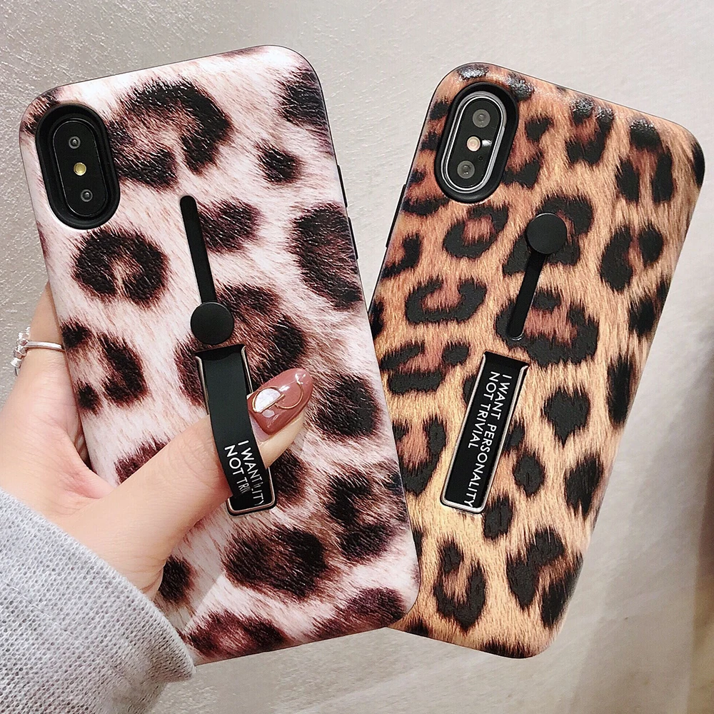 AXBETY For iPhone 8 XR 11 Pro X XS Max Case Fashion Leopard Finger Loop Strap Cover For iPhone 7 Plus 6 6s Hide Ring Holder Case
AXBETY For iPhone 8 XR 11 Pro X XS Max Case Fashion Leopard Finger Loop Strap Cover For iPhone 7 Plus 6 6s Hide Ring Holder Case
