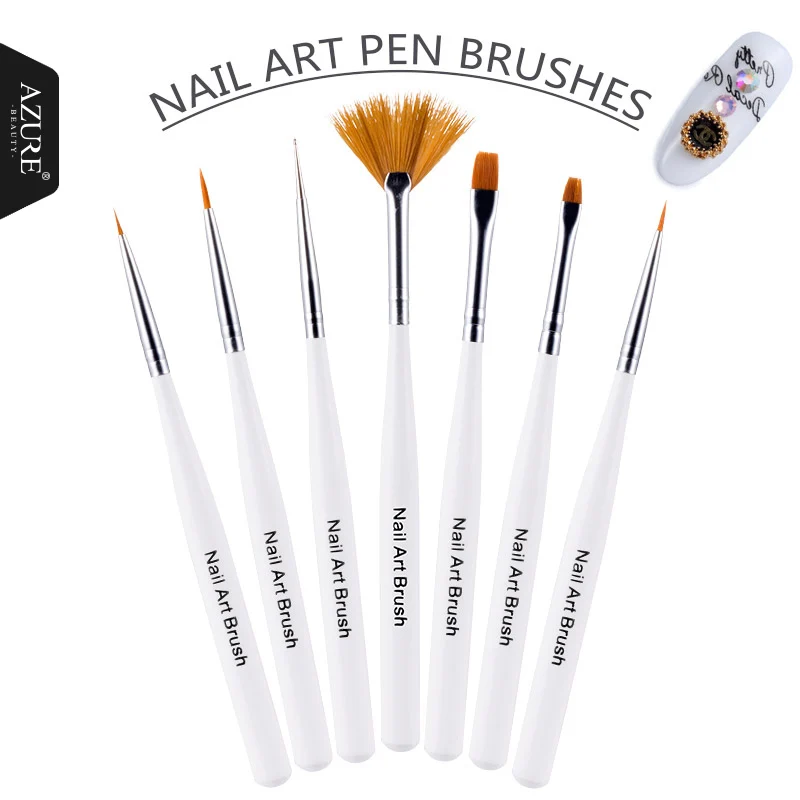 Azure Beauty New Arrival 7Pcs/Set Nail Art Painting Brush White Taper Shank Pens Manicure Tools High Quality Nail Drawing Brush
Azure Beauty New Arrival 7Pcs/Set Nail Art Painting Brush White Taper Shank Pens Manicure Tools High Quality Nail Drawing Brush