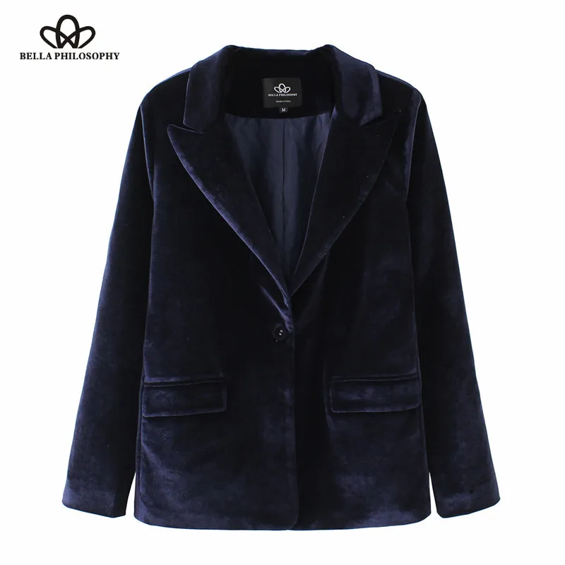 Bella Philosophy 2019 Fashion Velvet Jacket Women Blazer Autumn Warm Ladies Blazer Coat One Button Turn-down Collar Outwears
Bella Philosophy 2019 Fashion Velvet Jacket Women Blazer Autumn Warm Ladies Blazer Coat One Button Turn-down Collar Outwears