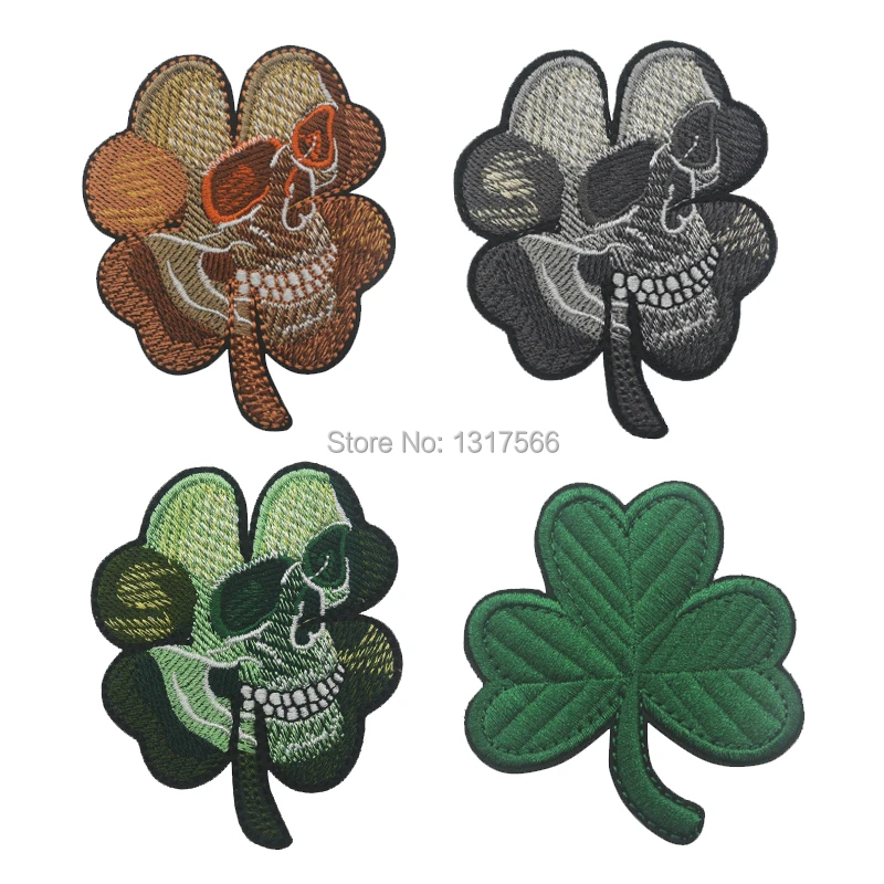 CLOVER LEAF SKULL Embroidery Patch Embroidered Patches Military Tactical Armband Fabric Sticker Sewing Applique
CLOVER LEAF SKULL Embroidery Patch Embroidered Patches Military Tactical Armband Fabric Sticker Sewing Applique