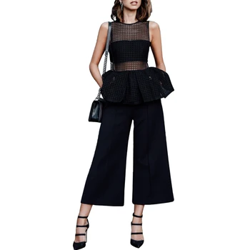 AEL Fashion Hollow Out Round Collar Sleeveless Black Lace Blouse Flounce Women Tops 2017 Summer Casual Ladies Sexy Clothing
AEL Fashion Hollow Out Round Collar Sleeveless Black Lace Blouse Flounce Women Tops 2017 Summer Casual Ladies Sexy Clothing