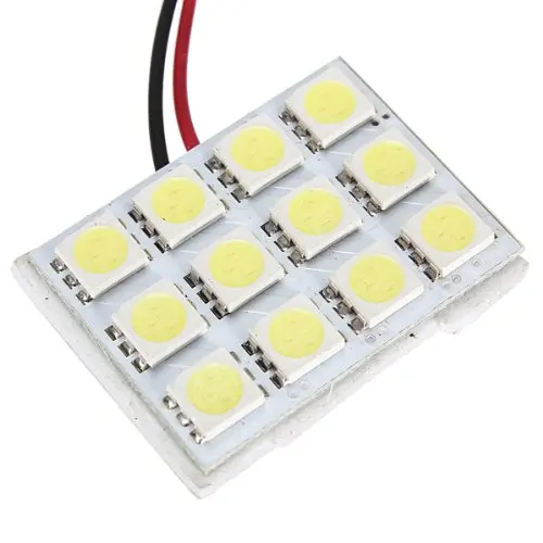 2 x 12 SMD 5050 White LED Panel interior illumination lamp + 2x T10 socket + 2 x BA9S socket + 2 x Festoon Adapter
2 x 12 SMD 5050 White LED Panel interior illumination lamp + 2x T10 socket + 2 x BA9S socket + 2 x Festoon Adapter