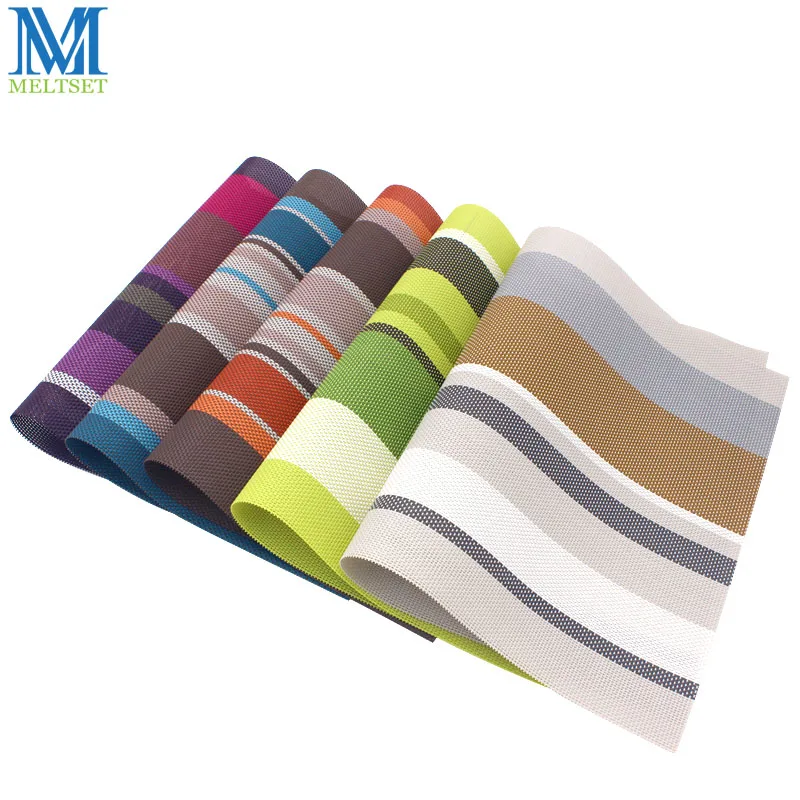 2pcs/Lot Europe Style PVC Dining Table Mat Kitchen Accessories Stripe Rectangle Placemats For Table 30*45cm
2pcs/Lot Europe Style PVC Dining Table Mat Kitchen Accessories Stripe Rectangle Placemats For Table 30*45cm
