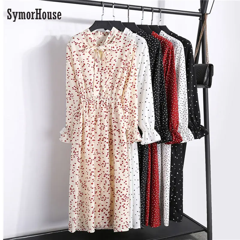 SymorHouse 2019 New Women Dress For Ladies Long Sleeve Polka Dot Vintage Chiffon Shirt Midi Dress Casual Floral Prints dresses
SymorHouse 2019 New Women Dress For Ladies Long Sleeve Polka Dot Vintage Chiffon Shirt Midi Dress Casual Floral Prints dresses
