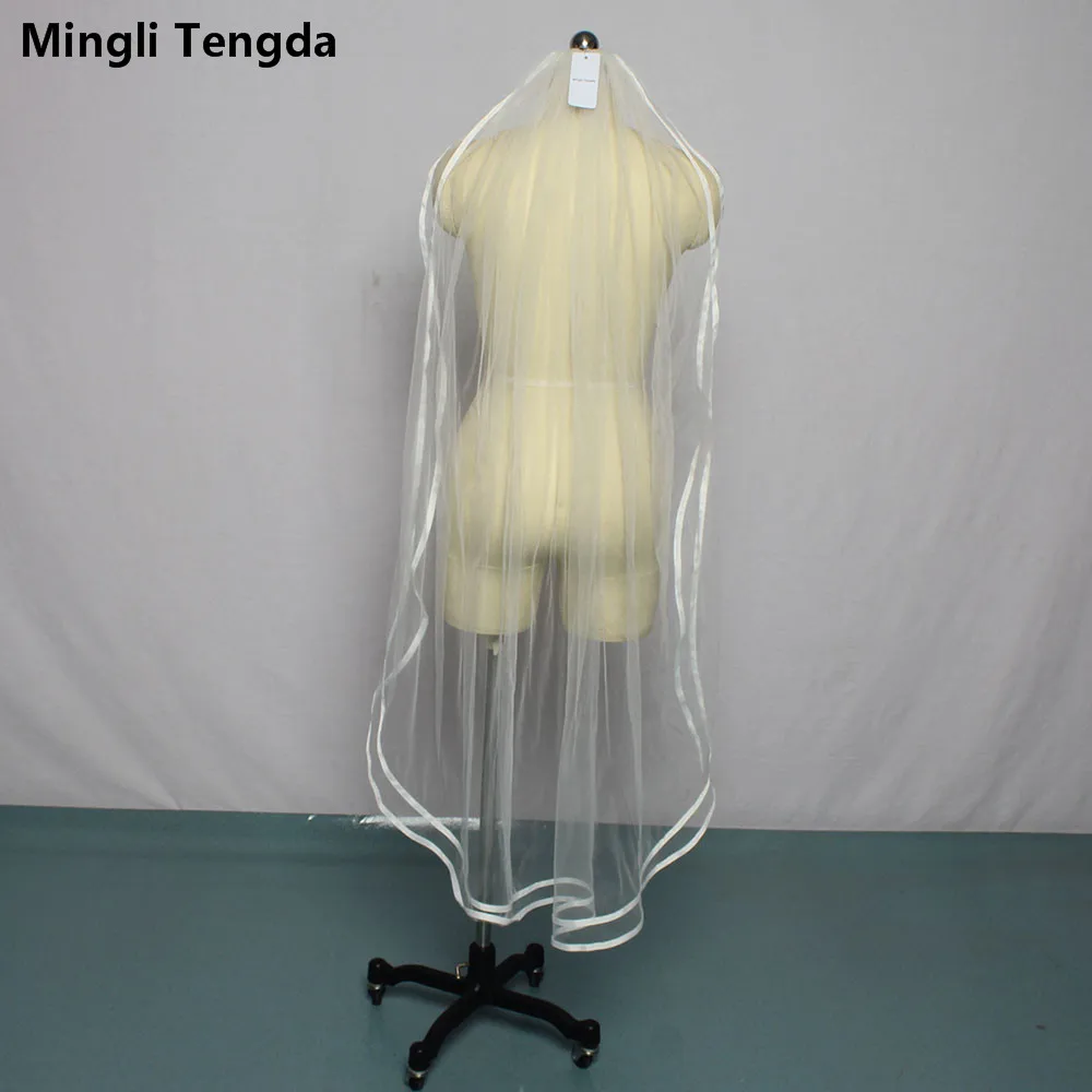 Elegant Soft Bridal Veil Short Wedding Veil White/Ivory Two Layers Ribbon Edge Bridal Veils With Comb Mingli Tengda veu de noiva
Elegant Soft Bridal Veil Short Wedding Veil White/Ivory Two Layers Ribbon Edge Bridal Veils With Comb Mingli Tengda veu de noiva
