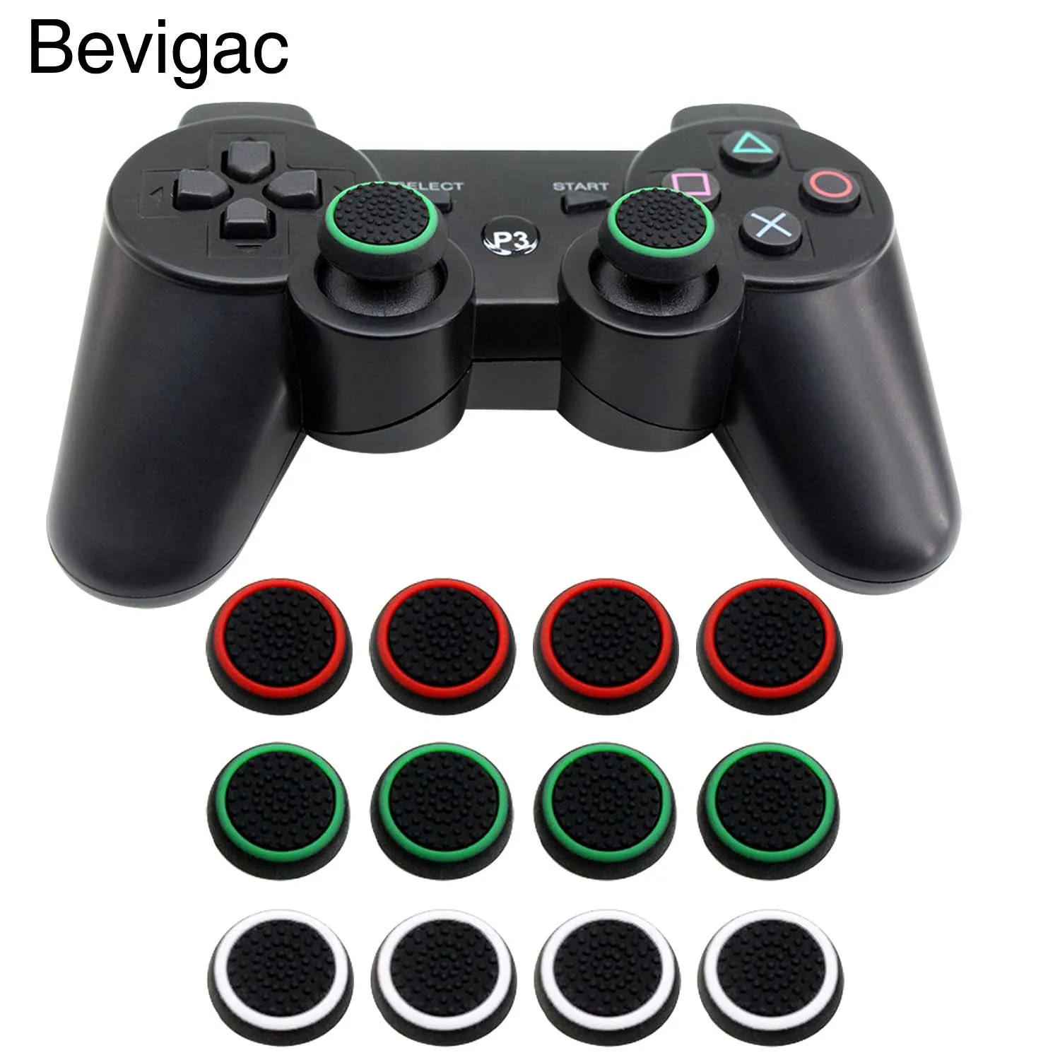 

Bevigac 4pcs Silicone Cap Joystick Joypad Thumb Grip Protect Cover for Sony PlayStation PS 3 4 PS4 PS3 Xbox One Game Controllers
