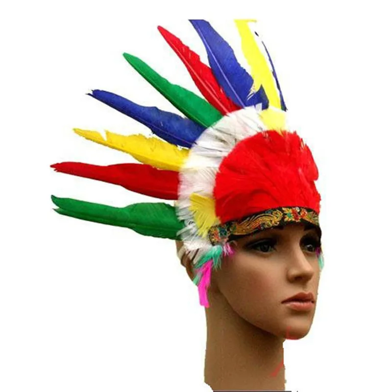 Halloween Carnival Colorful Feather Party Hats Headband Indian Style Headwear Villus Chiefs Cap Party Headdress
Halloween Carnival Colorful Feather Party Hats Headband Indian Style Headwear Villus Chiefs Cap Party Headdress