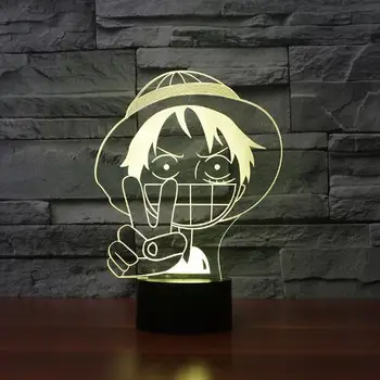 Creative Action Figure Luffy 3D Vision lights 3D Led Night Light 7 Color Changeable Acrylic USB LED Baby Christmas Gift
Creative Action Figure Luffy 3D Vision lights 3D Led Night Light 7 Color Changeable Acrylic USB LED Baby Christmas Gift