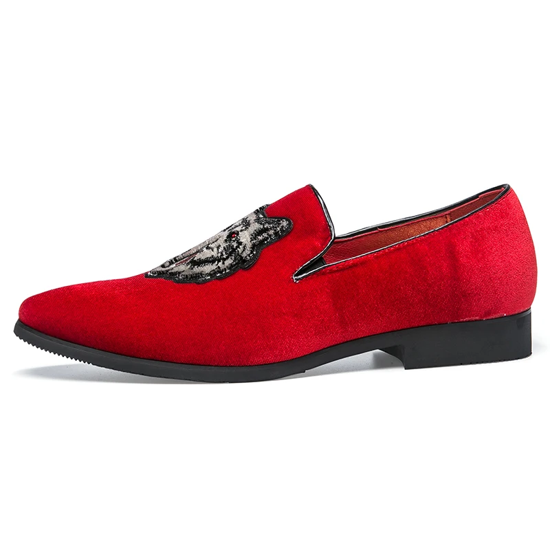 mens shoes suede leather wolf animal luxury brand slip on desinger male spring summer footwear fashion dress oxford shoe for men (2)