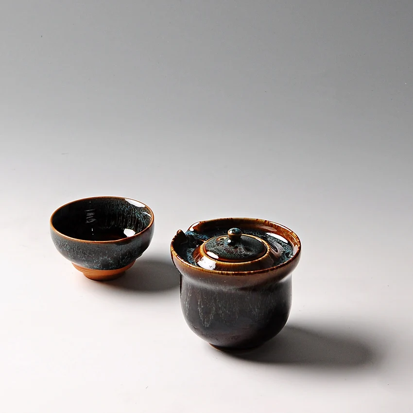 Variable Glaze Cup Temmoku Tea Sets,Kiln change Chinese Kung Fu Tea Set,Ceramic TeaPot Tea Cup,Portable Travel Tea Set,Gaiwan
Variable Glaze Cup Temmoku Tea Sets,Kiln change Chinese Kung Fu Tea Set,Ceramic TeaPot Tea Cup,Portable Travel Tea Set,Gaiwan