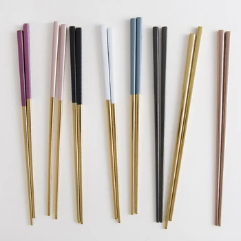 2Pairs Luxury 304 Stainless Steel Square Chopsticks Titanium Gold Rose Sushi Hashi Colorful Chinese Japanese Chopsticks 23.5cm
2Pairs Luxury 304 Stainless Steel Square Chopsticks Titanium Gold Rose Sushi Hashi Colorful Chinese Japanese Chopsticks 23.5cm