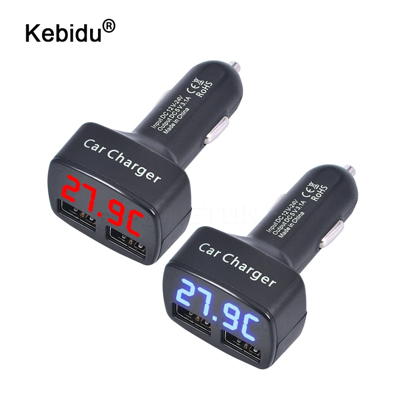 kebidu Hot Dual USB Port Car Charger USB Charger Adapter Universal Charger with Voltage Temperature Digital LED Display Charger
kebidu Hot Dual USB Port Car Charger USB Charger Adapter Universal Charger with Voltage Temperature Digital LED Display Charger