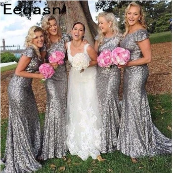 2020 Sparkling Bridesmaid Dresses Under 100 Mermaid Sliver Sequin Long Wedding Party Dresses For Women Maid of Honor Dress
2020 Sparkling Bridesmaid Dresses Under 100 Mermaid Sliver Sequin Long Wedding Party Dresses For Women Maid of Honor Dress