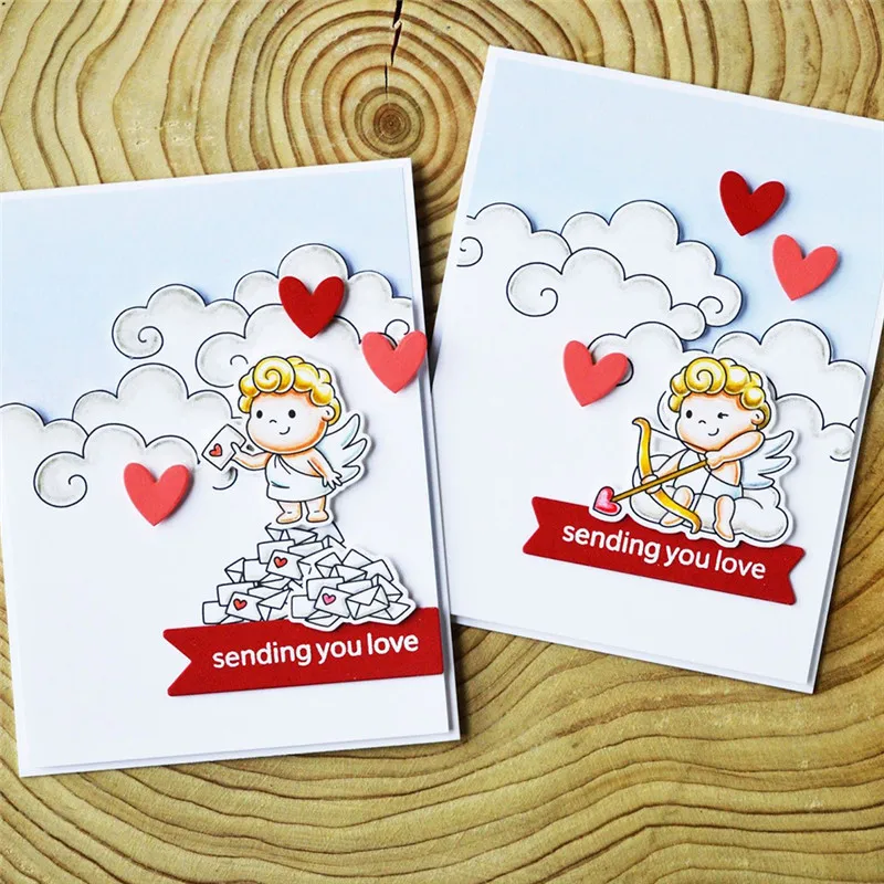 Naifumodo Cupid Angel ходьба по облакам металлические резные штампы для скрапбукинга Fustelle