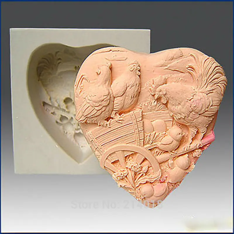 DIY Chickens on Farmyard Heart Food-grade handmade silicone soap candle cake decoration mold
DIY Chickens on Farmyard Heart Food-grade handmade silicone soap candle cake decoration mold