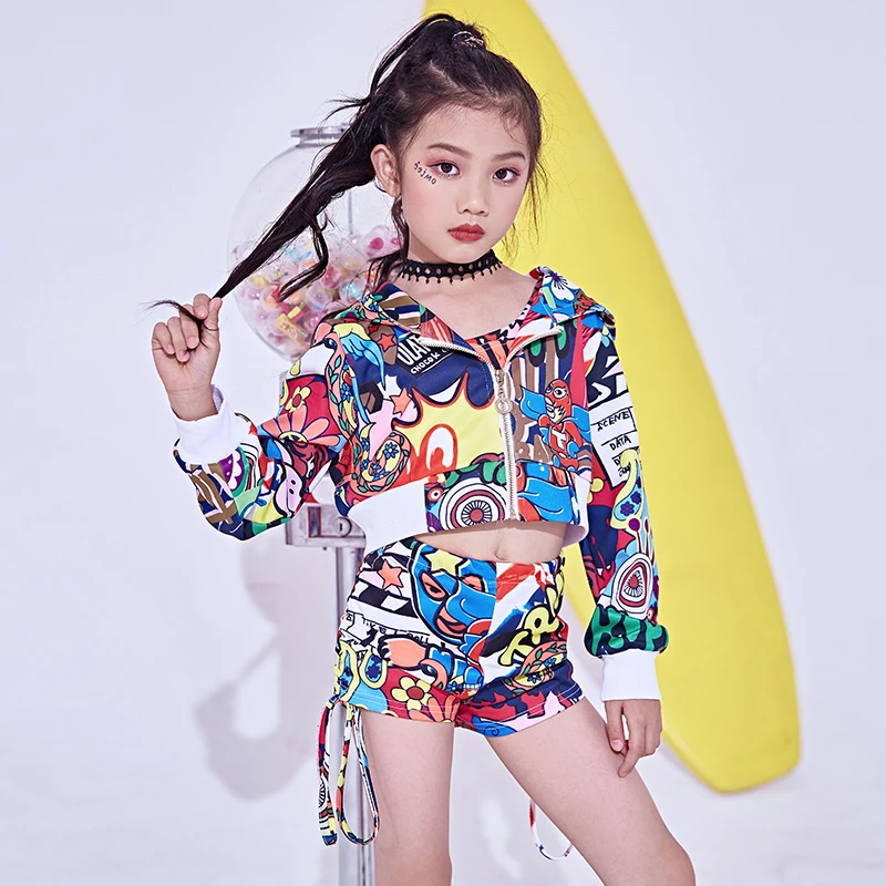 Hip Hop Dance Clothes for Girls Jazz Dance Child Costume Fashion Print Vest Shorts Coat Jacket Stage Performance Dancing Outfit
Hip Hop Dance Clothes for Girls Jazz Dance Child Costume Fashion Print Vest Shorts Coat Jacket Stage Performance Dancing Outfit