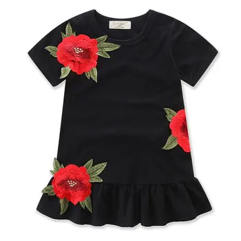 Embroidery Flower Black Short Sleeve Dresses Toddler Girl Dress Cotton Clothes 2018 Fashion Cute Princess Kids Clothing
Embroidery Flower Black Short Sleeve Dresses Toddler Girl Dress Cotton Clothes 2018 Fashion Cute Princess Kids Clothing