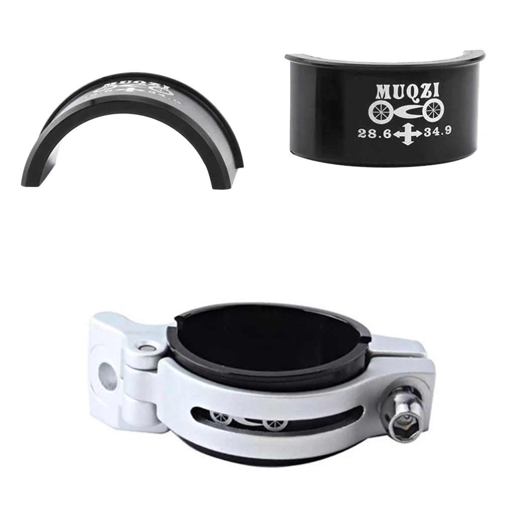 Bicycle Front Derailleur Clip Adapter Mountain Road Bike MTB Seat Clamp Converter Shim Reduces 34.9mm to 28.6mm
Bicycle Front Derailleur Clip Adapter Mountain Road Bike MTB Seat Clamp Converter Shim Reduces 34.9mm to 28.6mm