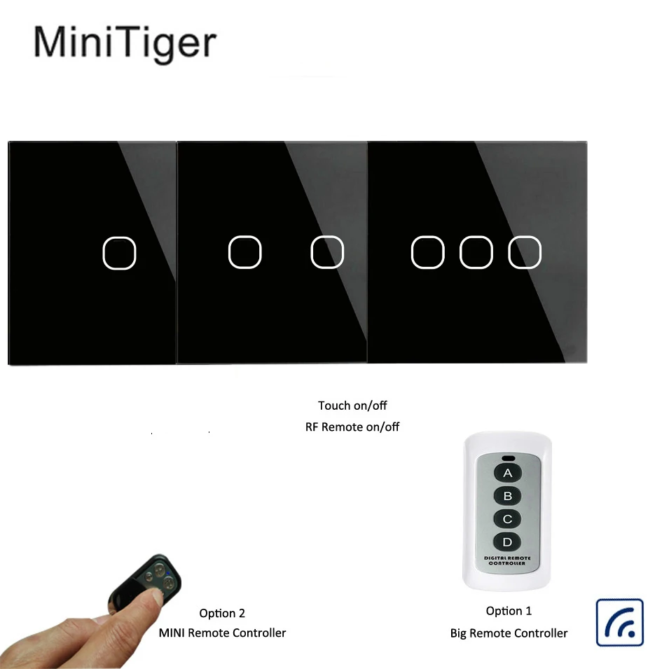 Minitiger-Touch-Switch-1-2-3-Gang-1-Way-Wireless-Remote-Control-Light-Switch-LED-Indicator