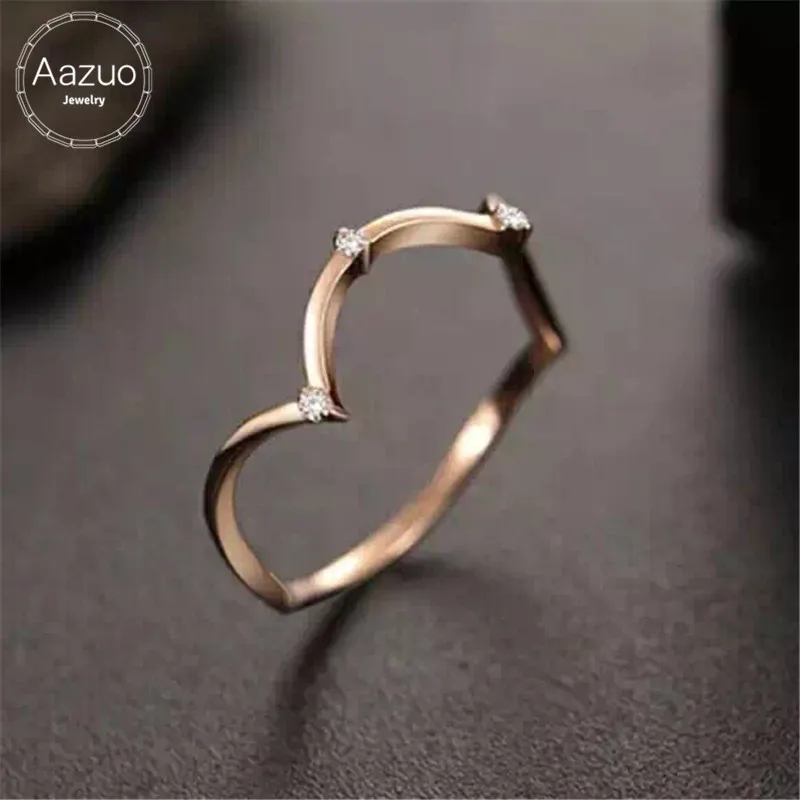 Aazuo Real Diamonds 18K Rose Gold Mirco Paved Irregular Wave Line Ring for Woman Charm Jewelry Fashion Love Gift tiny thin Au750
Aazuo Real Diamonds 18K Rose Gold Mirco Paved Irregular Wave Line Ring for Woman Charm Jewelry Fashion Love Gift tiny thin Au750