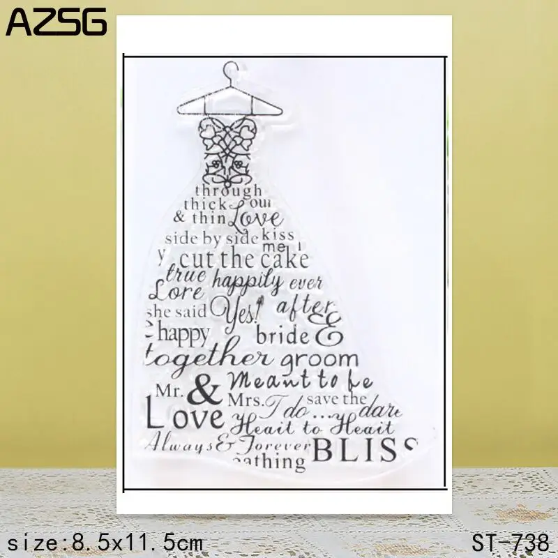 AZSG Wedding dress Clear Stamps/Seals For DIY Scrapbooking/Card Making/Album Decorative Silicone Stamp Crafts
AZSG Wedding dress Clear Stamps/Seals For DIY Scrapbooking/Card Making/Album Decorative Silicone Stamp Crafts