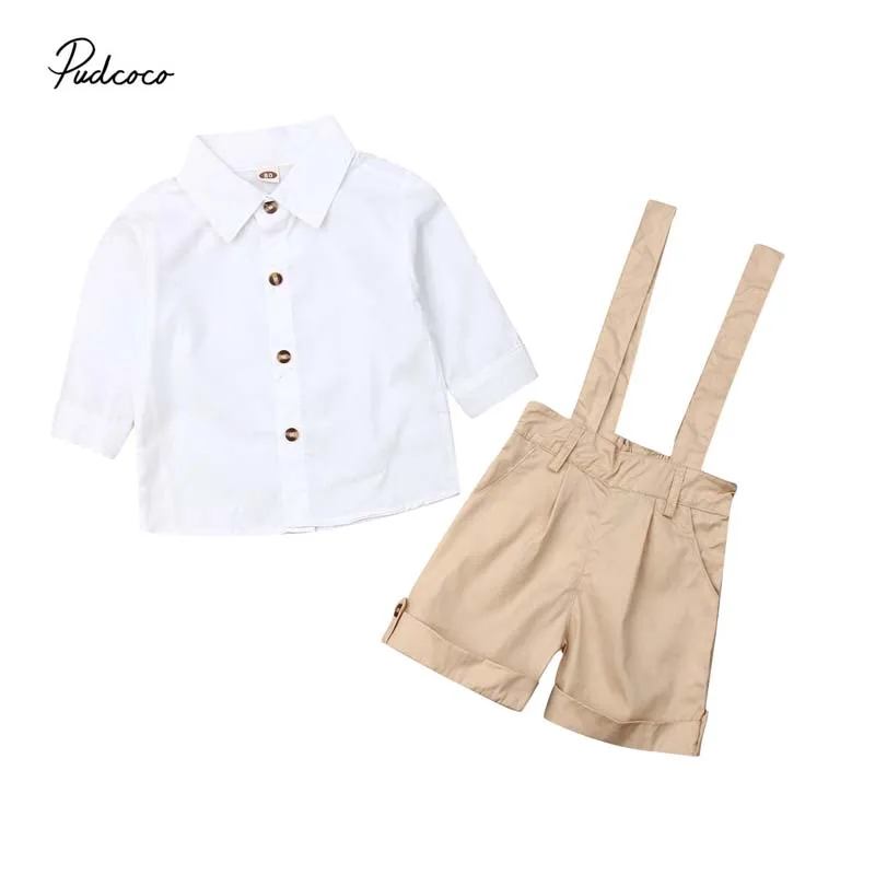 2019 Brand Toddler Kids Baby Boy Solid Tops Shirt+Bib Pants Overall Outfit Summer New Toddler Casual Clothes Set Boys 2Pcs
2019 Brand Toddler Kids Baby Boy Solid Tops Shirt+Bib Pants Overall Outfit Summer New Toddler Casual Clothes Set Boys 2Pcs