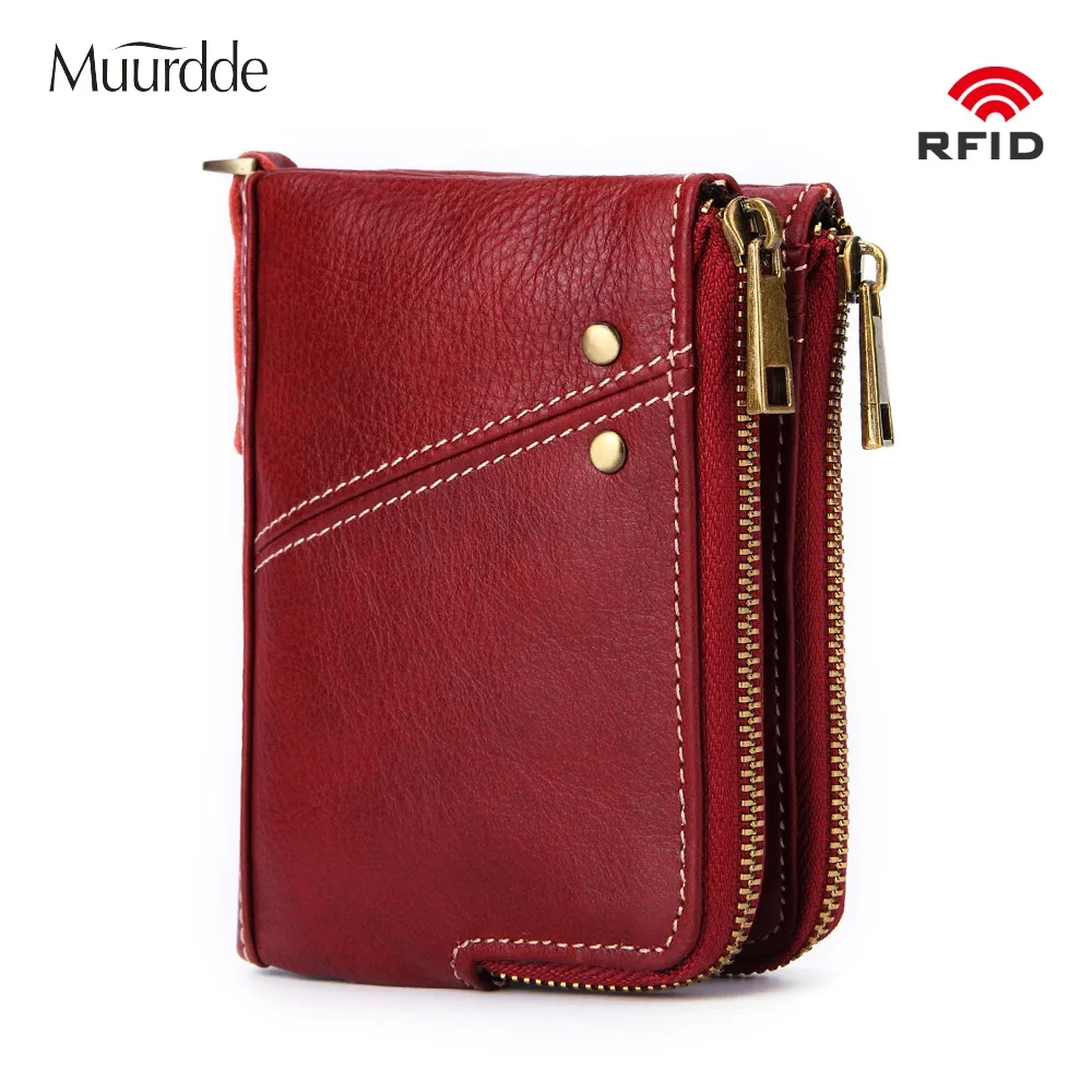 Muurdde Fashion Women Wallet Genuine Leather Double Zipper Design Female Short Rfid Purse ID Card Holder Coin Pockets Mini Walet
Muurdde Fashion Women Wallet Genuine Leather Double Zipper Design Female Short Rfid Purse ID Card Holder Coin Pockets Mini Walet