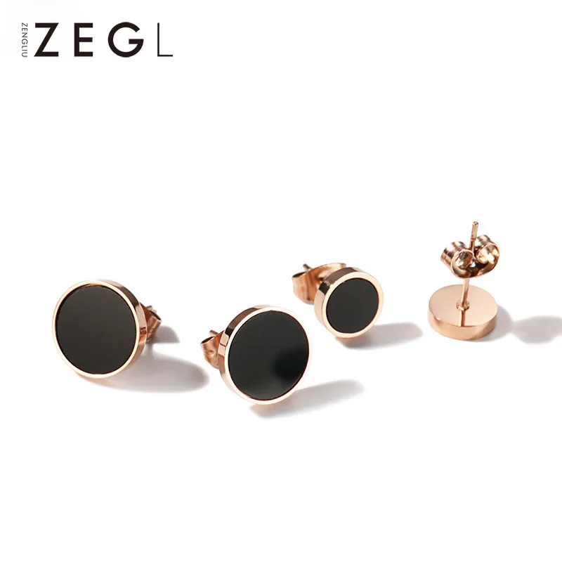 ZEGL personality black round earrings cool contracted couples sleep without removing the earrings
ZEGL personality black round earrings cool contracted couples sleep without removing the earrings