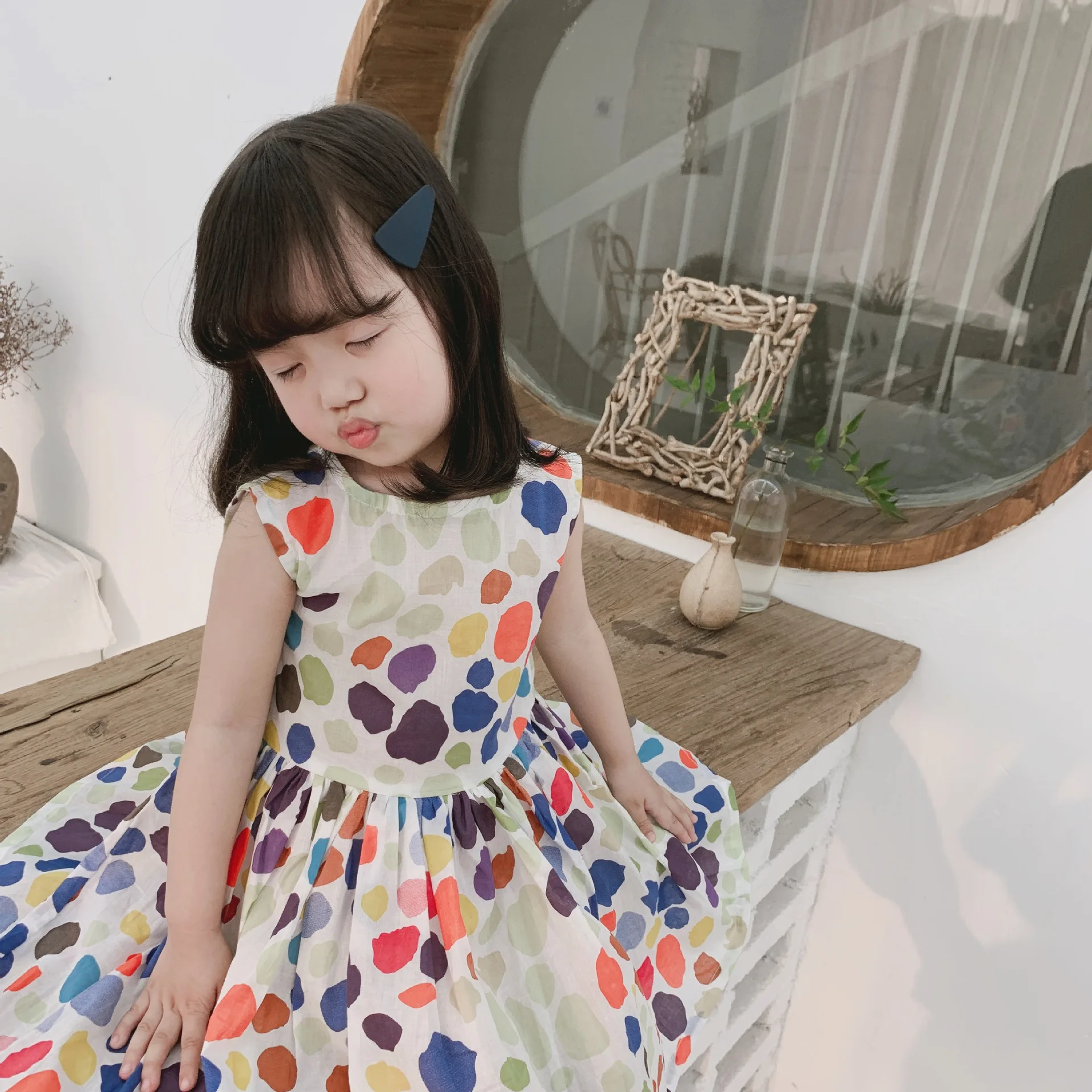 Summer 2019 fashion colorful dot sleeveless princess dresses 1-6 years kids all-match cotton dress
Summer 2019 fashion colorful dot sleeveless princess dresses 1-6 years kids all-match cotton dress
