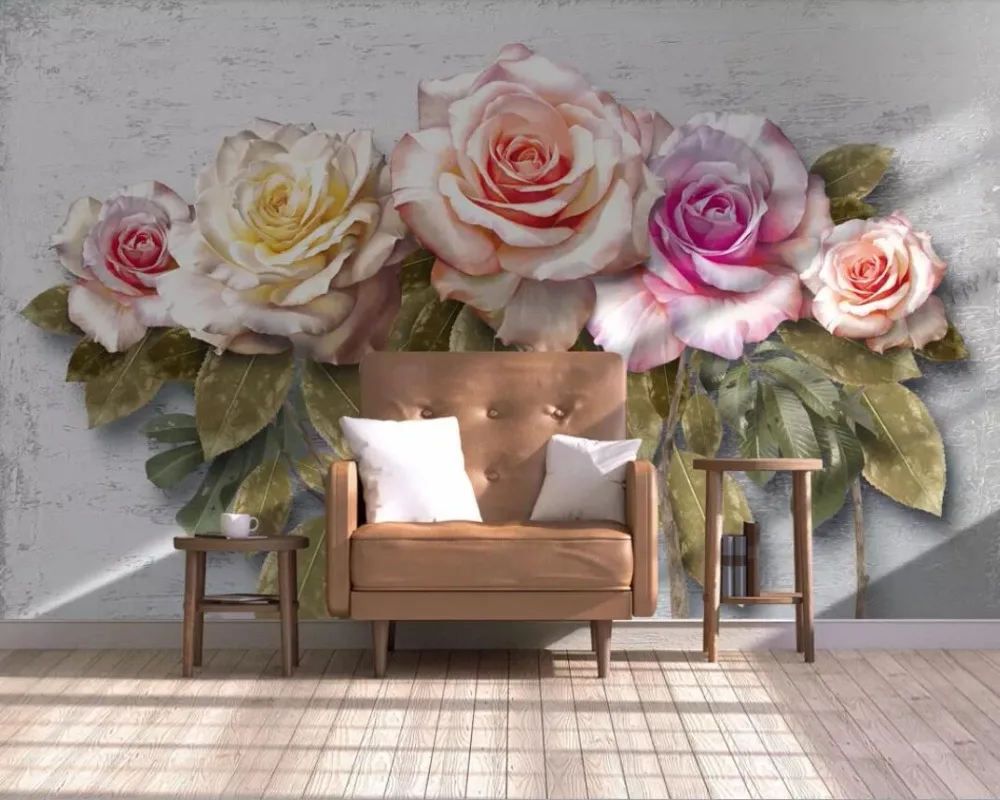 Modern vintage boutique flowers rose garden living room bedroom background wall painting
Modern vintage boutique flowers rose garden living room bedroom background wall painting