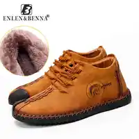 2018 New Winter Brand Fashion Comfortable Men Shoes Laces Up Solid Leather Shoes for Men Causal Male Shoes Hot Sale Loafers image