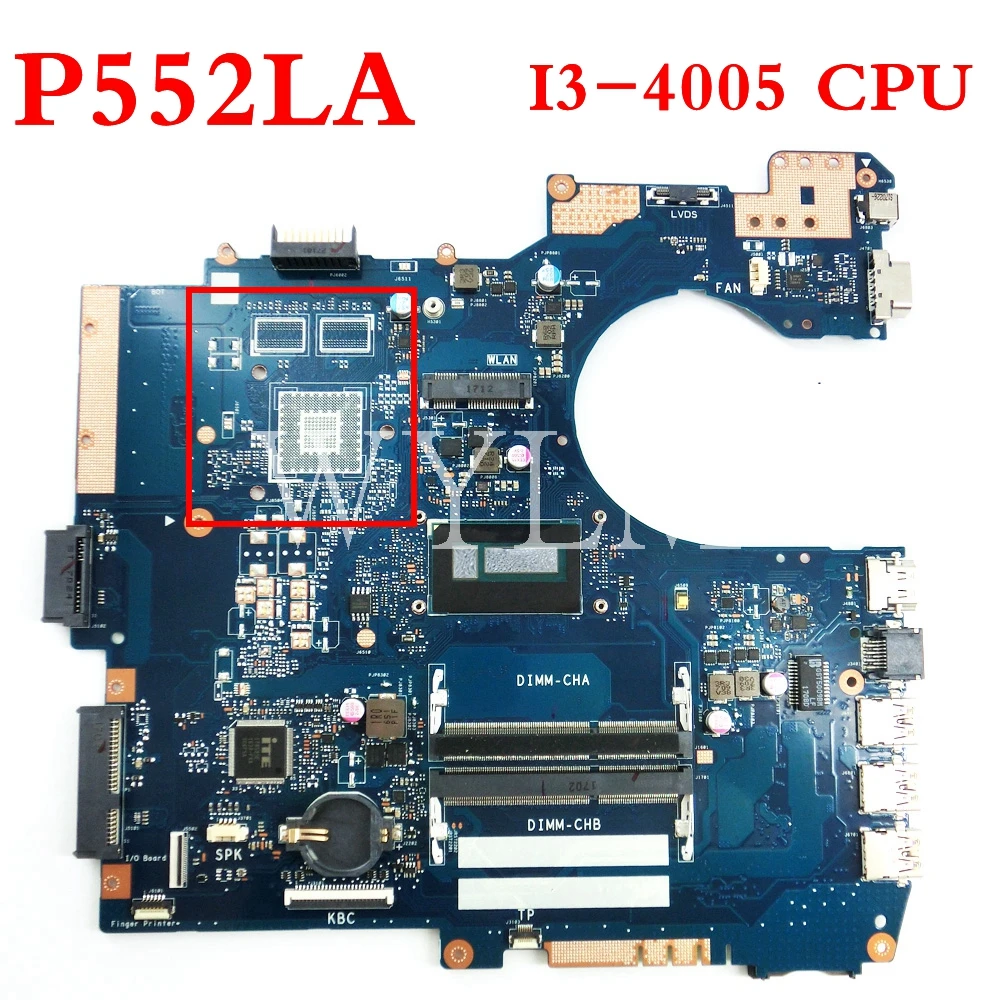 P552LA I3-4005CPU Laptop mainboard For ASUS P552 P552L P552LA P552LJ Notebook computer motherboard 90NX0050-MB2400 Tested free
P552LA I3-4005CPU Laptop mainboard For ASUS P552 P552L P552LA P552LJ Notebook computer motherboard 90NX0050-MB2400 Tested free