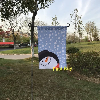 

30pcs/lot high quality snowman Merry Christmas garden flag outdoor decoration yard flags monogram custom print DIY flag