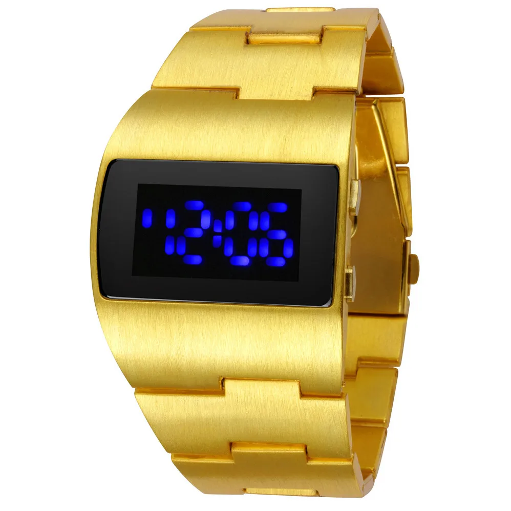 Новые цифровые часы синий светильник Led для мужчин модные Железный человек из