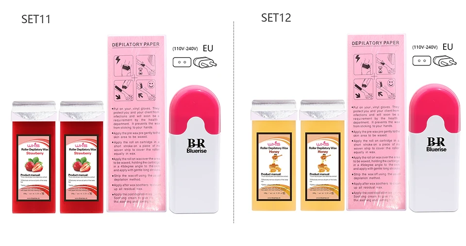Depilatory Wax 100g And Depilation Strips 100pcs And Heater Hair