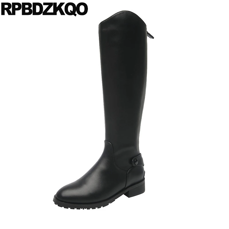 Brand Women Winter Boots Genuine Leather High Quality Autumn Knee Fall Round Toe Chunky Equestrian Black Shoes Fur Riding 2018
Brand Women Winter Boots Genuine Leather High Quality Autumn Knee Fall Round Toe Chunky Equestrian Black Shoes Fur Riding 2018