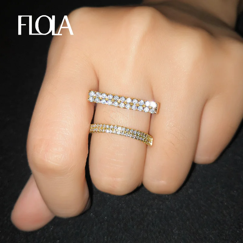 FLOLA Geometric Open Ring for Woman Half Square & Circle Adjustable Ring with Zircon Stone 925 Silver Jewelry Gift anillo righ12
FLOLA Geometric Open Ring for Woman Half Square & Circle Adjustable Ring with Zircon Stone 925 Silver Jewelry Gift anillo righ12