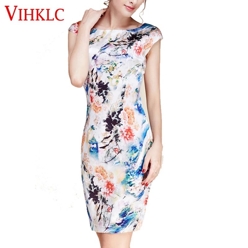 Summer Women Vintage Short Sleeve Floral Print Dress Bodycon Milk Silk Ladies Party Mini Dresses Vestido Plus Size M-3XL A354 
Summer Women Vintage Short Sleeve Floral Print Dress Bodycon Milk Silk Ladies Party Mini Dresses Vestido Plus Size M-3XL A354
