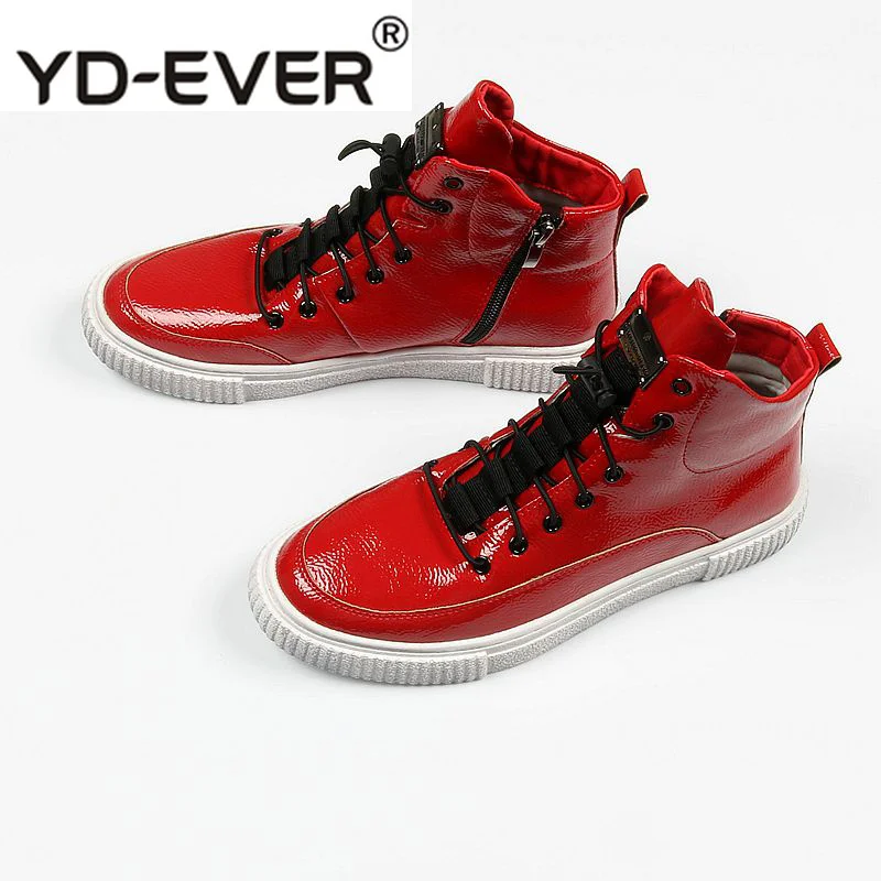 Red Hidden Height Increasing Shoes Trainers Skate Creepers Patent Leather Sneakers Elevator Men Round Toe New High Top Hip Hop 
Red Hidden Height Increasing Shoes Trainers Skate Creepers Patent Leather Sneakers Elevator Men Round Toe New High Top Hip Hop