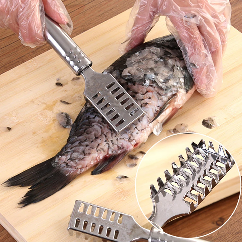 

2PCS/Lot Stainless Steel Fish Scaler SeaFood Fish Cleaning Remove Fish Scales Kitchen Cleaning Tools