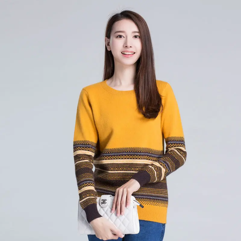 2019 fashion Women's cashmere sweater female Patchwork color long sleeve sweater round neck knitted pullovers Free Shipping
2019 fashion Women's cashmere sweater female Patchwork color long sleeve sweater round neck knitted pullovers Free Shipping