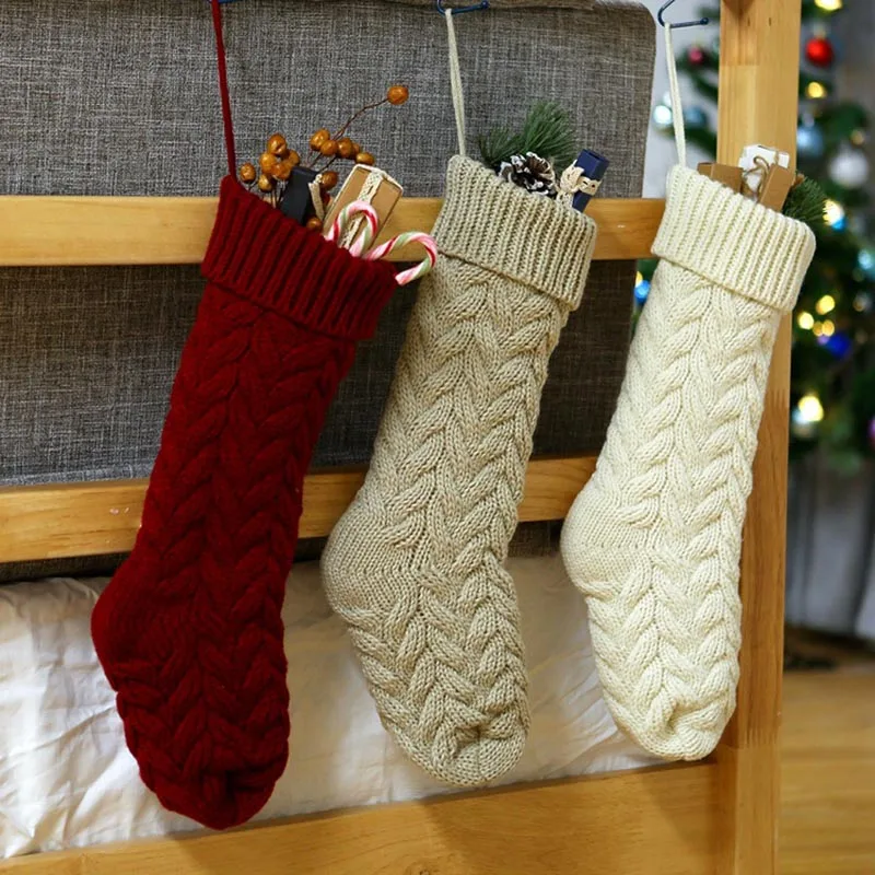 Home Decoration Knitted Wool Hanging Gift Bag Twist Leaf Flower Candy Christmas Socks
Home Decoration Knitted Wool Hanging Gift Bag Twist Leaf Flower Candy Christmas Socks