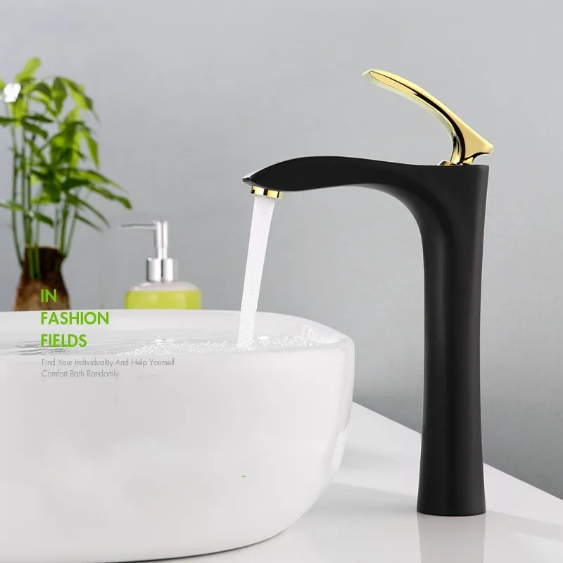 Luxury Modern Elegant solid brass Bathroom Sink Faucet High Outlet Single Handle Basin Kitchen Faucet Black Gold Color
Luxury Modern Elegant solid brass Bathroom Sink Faucet High Outlet Single Handle Basin Kitchen Faucet Black Gold Color
